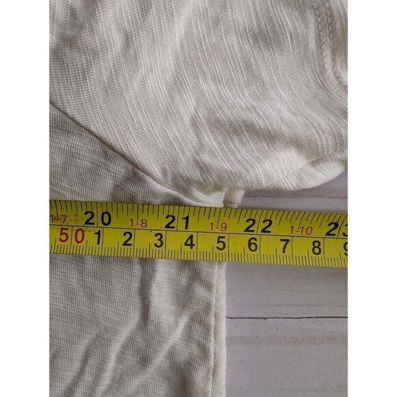Old Navy Size Large Ivory V Neck Womens Rayon Short Sleeve Stretch Top - Picture 4 of 8
